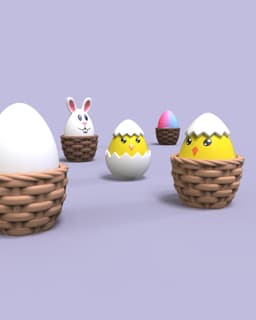 A Basket Full of Easter Fidget Clickers - Keychain 3d model