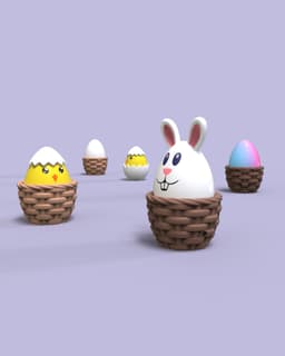 A Basket Full of Easter Fidget Clickers - Keychain 3d model