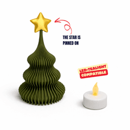 MODERN & MODULAR CHRISTMAS TREES - PENDANT + TEALIGHT VERSION (3 SIZES) / CHRISTMAS DECOR 3d model