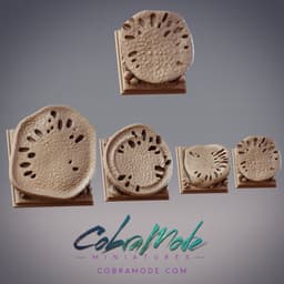 Mushroom Cap Square Base Pack (4pcs) 3d model