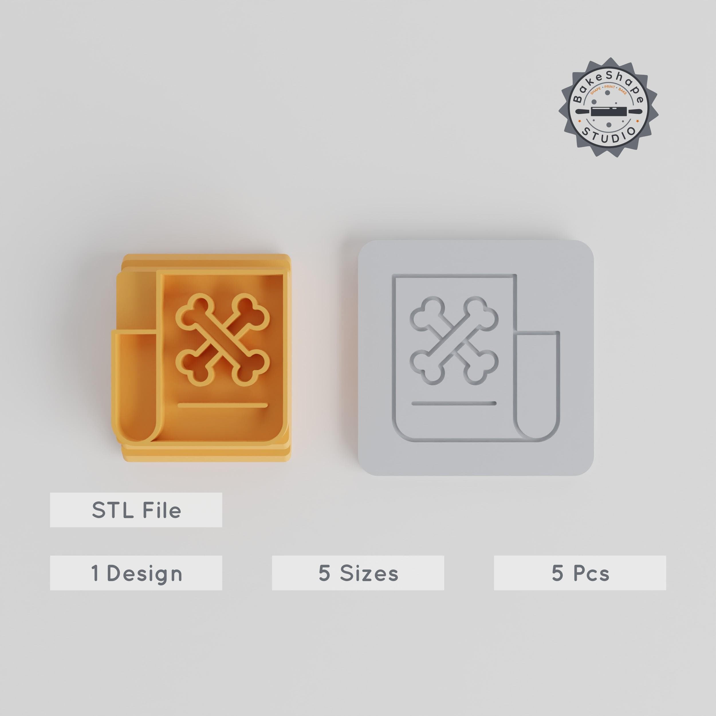 Halloween Invitation Stamp Tile Set, 5 Size Motifs, Perfect for Clay & Cookies PRODUCT_4113 3d model
