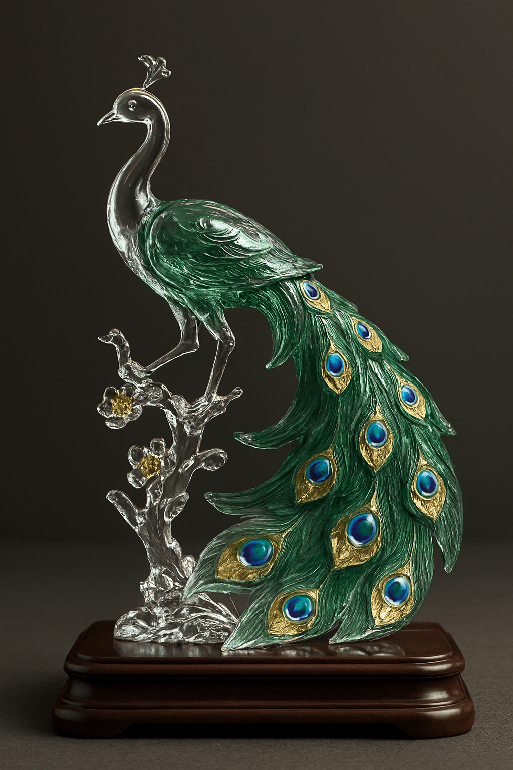 Emerald Majesty – Royal Peacock Sculpture 3d model