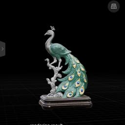Emerald Majesty – Royal Peacock Sculpture 3d model