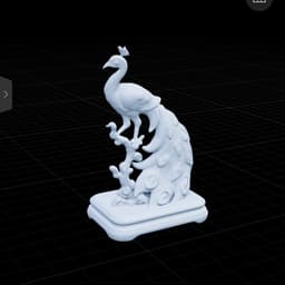 Emerald Majesty – Royal Peacock Sculpture 3d model
