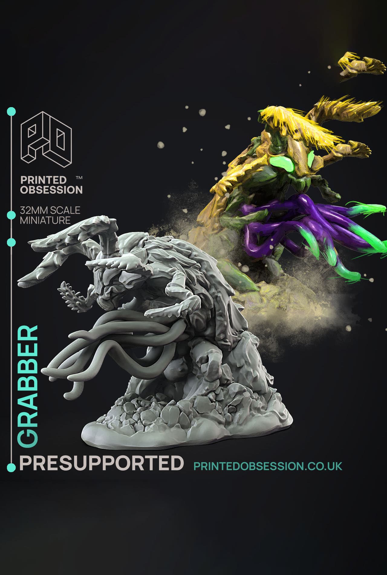 Grabber - Weird Shores - PRESUPPORTED - Illustrated and Stats - 32mm scale 3d model
