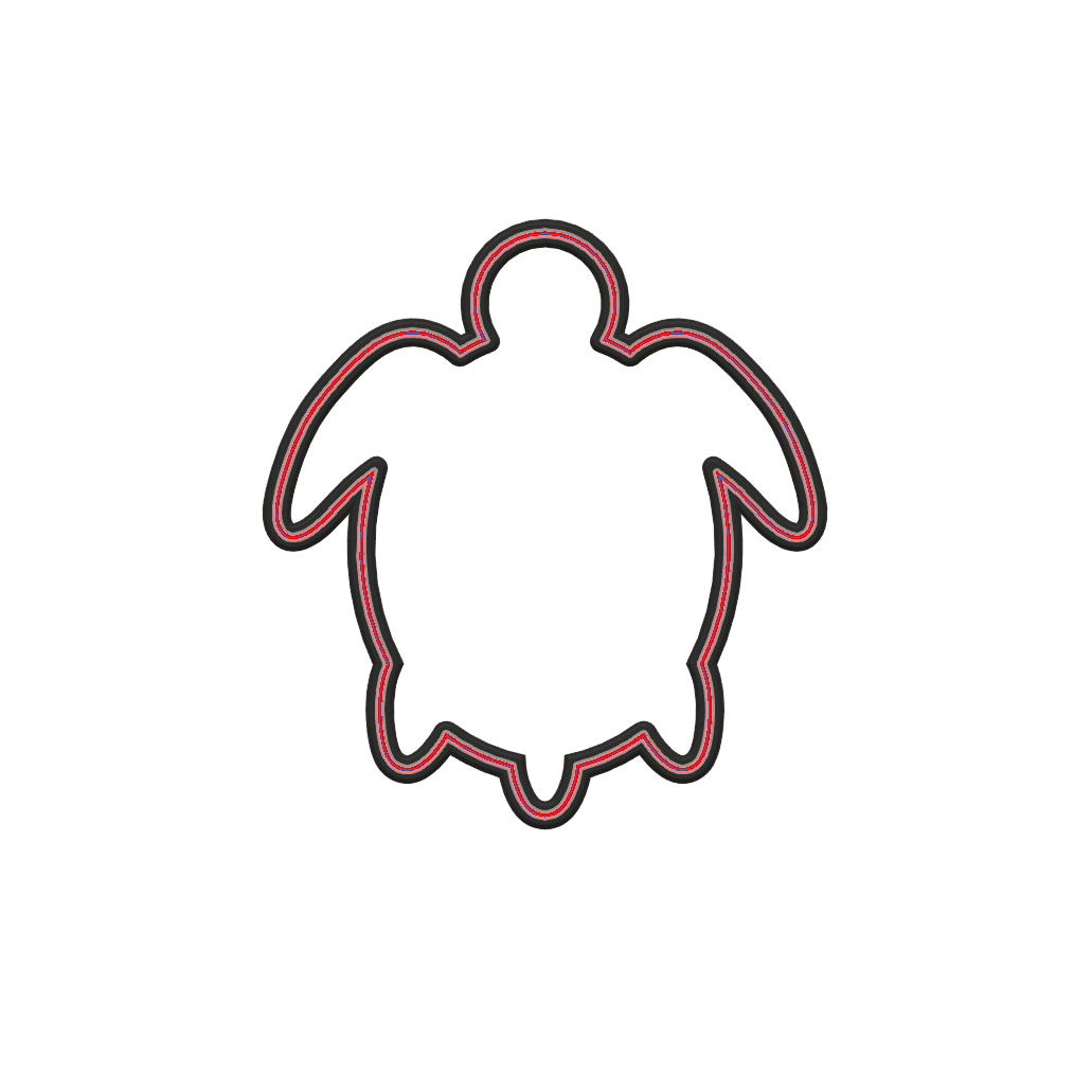 Sea Turtle Cookie Cutter STL File - 4 inches 3d model