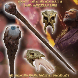 Fantasy Staff of Sheogorath Cosplay set TES Oblivion Remaster 3d model