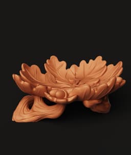 Oak Leaf Bowl STL | Autumn Tray 3D Print | Nature Decor 3d model