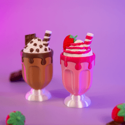 Milkshake Chocolate & Strawberry Clicker 3d model