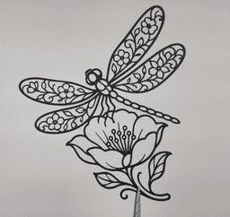 Floral Dragonfly 2D Wall Art.3mf 3d model