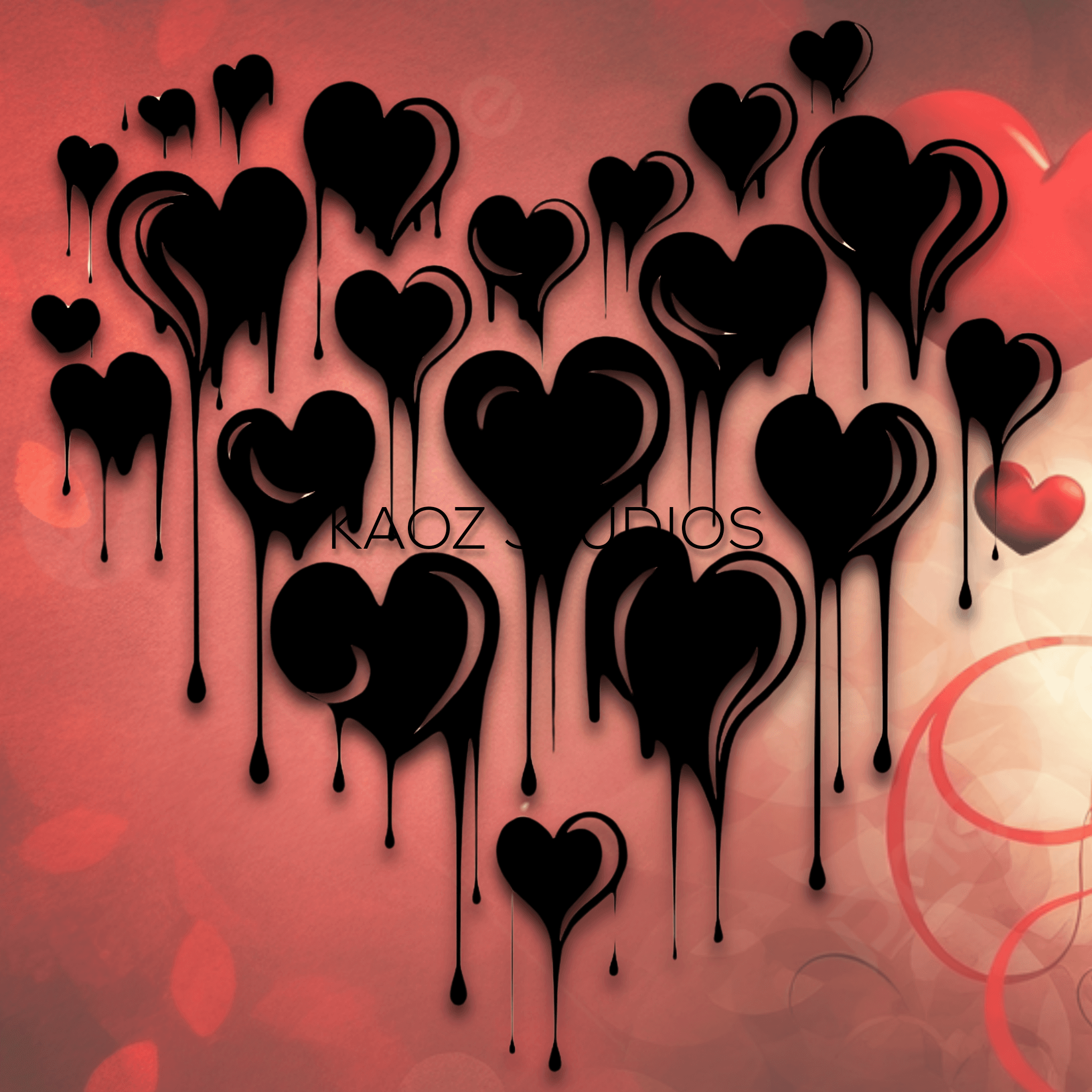 melting hearts wall art heart wall decor individual hearts decoration valentines day 3d model