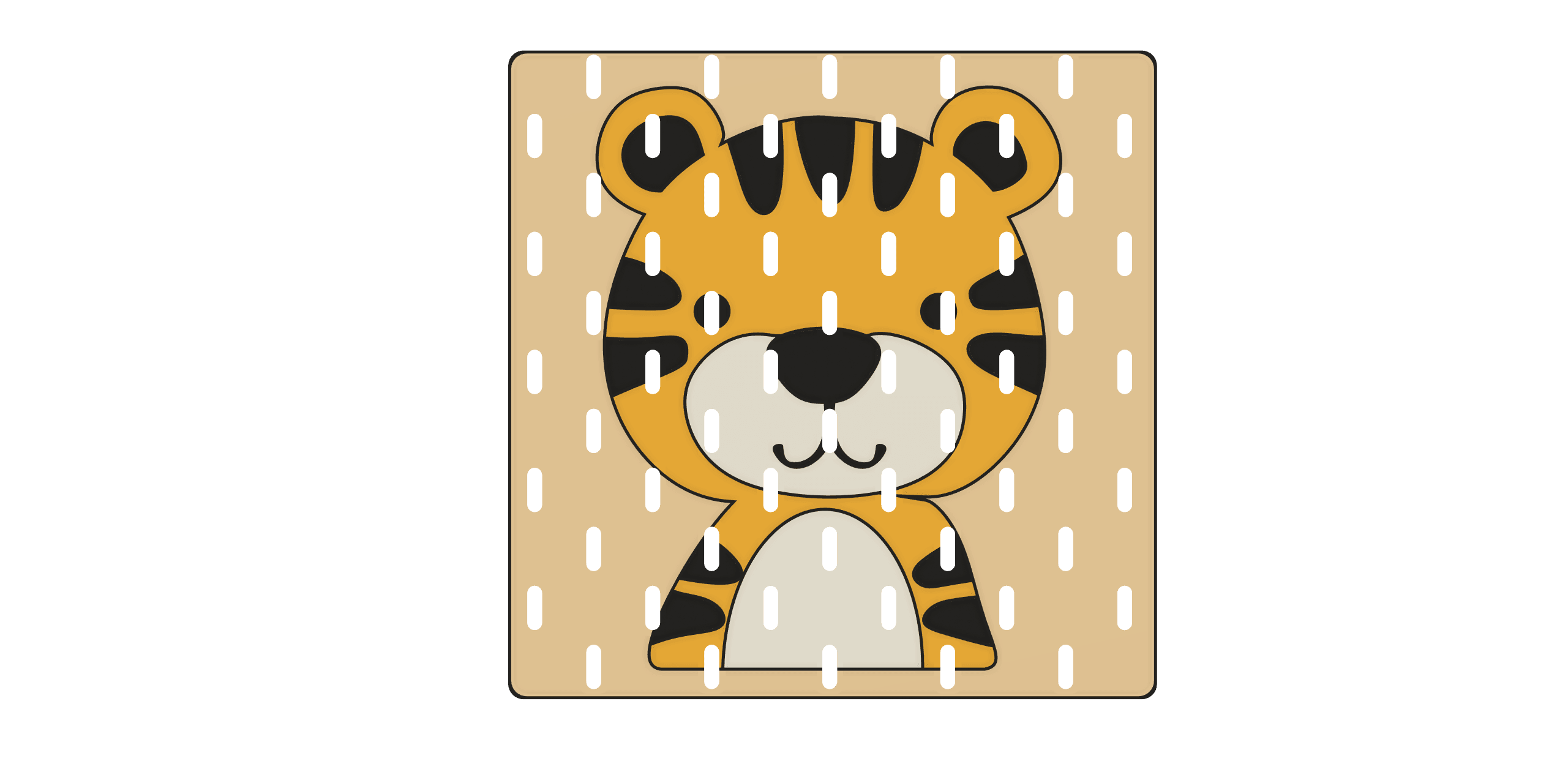 Tiger Pegboard Panel / NO MMU 3d model