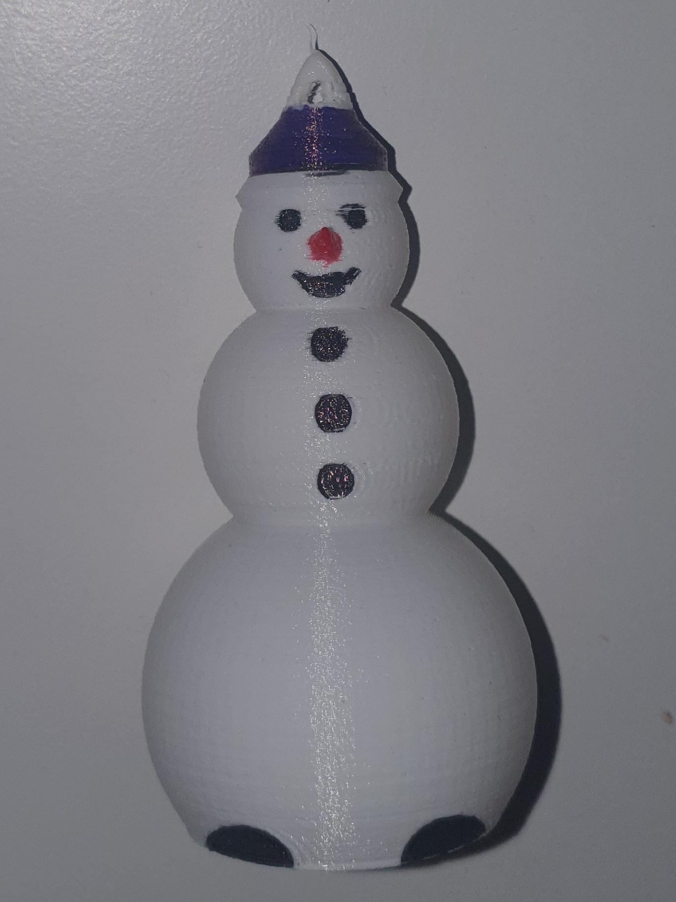 Spiral Snow Man Tree Ornament 3d model