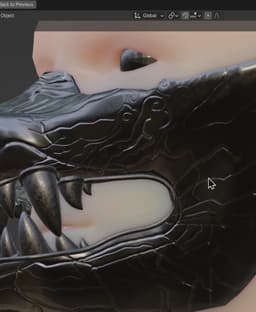 Wolf Mask / Ku-Ronin Mask, Ronin, Japanese Mask 3d model