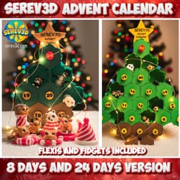 Serev3D Christmas Tree Advent Calendar - Modular Display - No Supports 3D Print STL/3MF 3d model