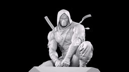 Tactical Ninja Shinobi - Azure Assassin Collectible Statue 3d model