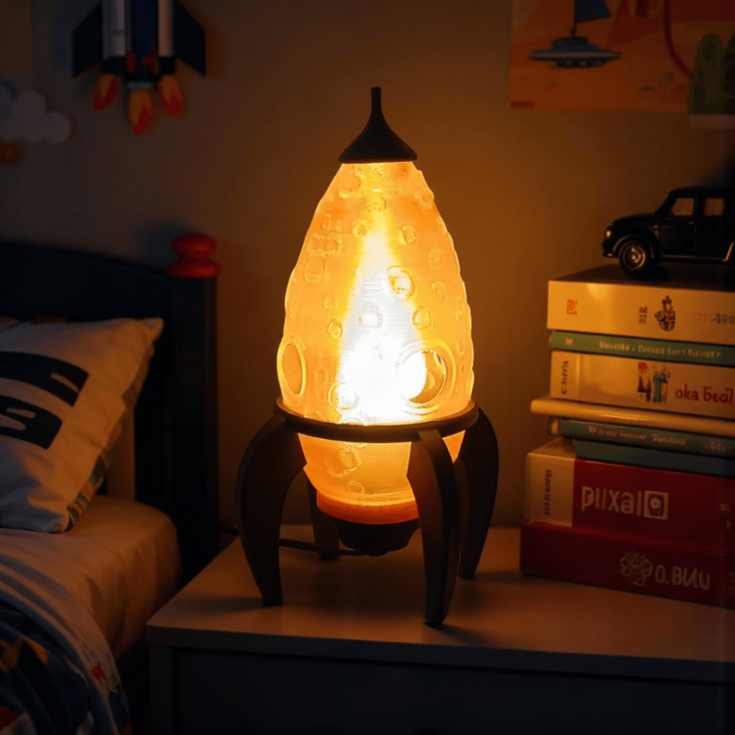 Retro Rocket Lamp 3d model