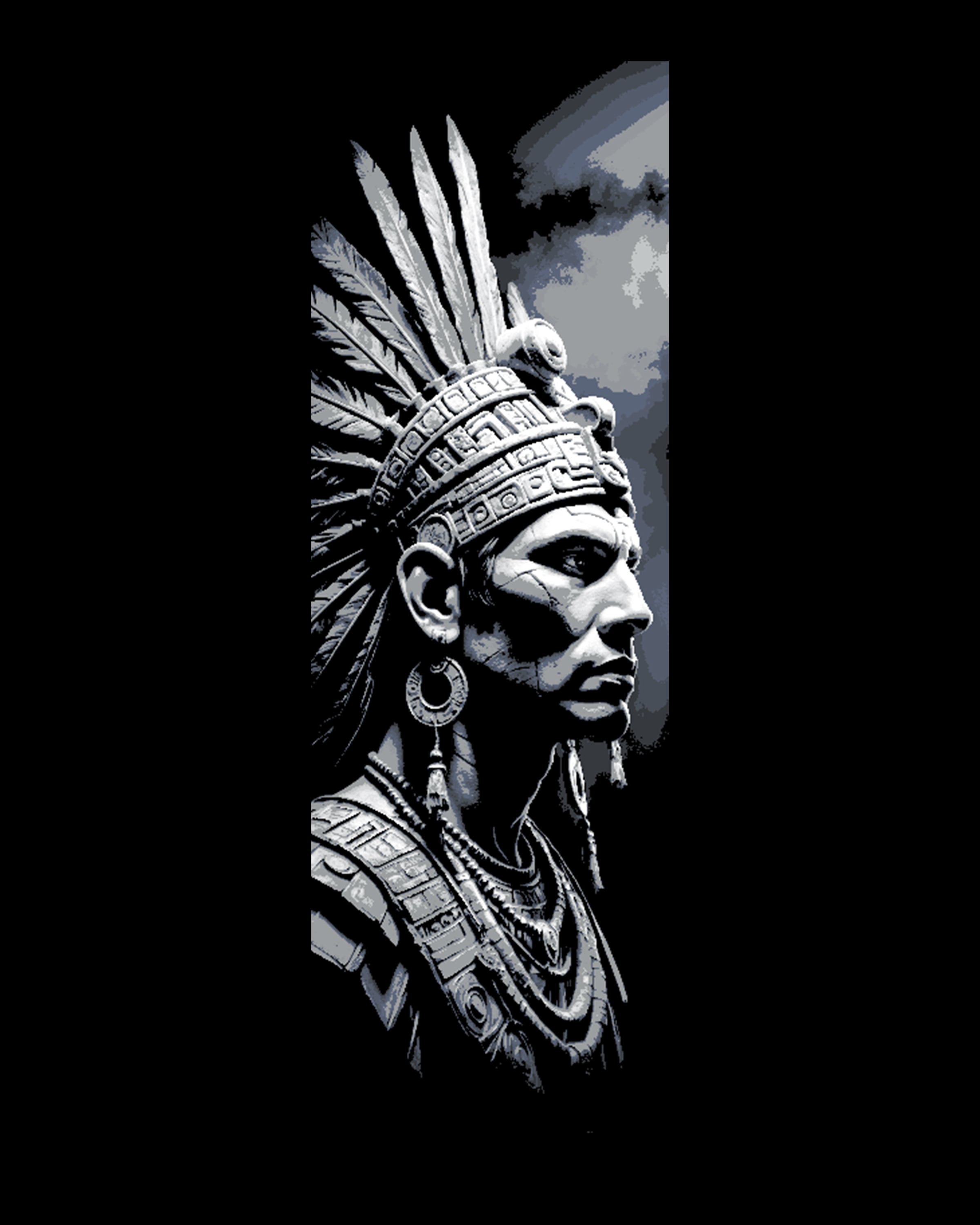 Statues of an Aztek Chief - Set of bookmarks 3d model