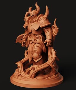Dark Knight Statue | Chaos Warrior Figure | Fantasy Knight Sculpture | 3D Printed Warrior 3d model