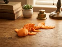 Flexi Goldfish Skeleton Toy – Articulated Desk Buddy 3d model
