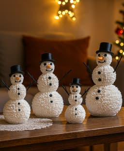 STRING SNOWMANS / STRING-ART / COZY CHRISTMAS CRAFT / CHRISTMAS DECOR 3d model