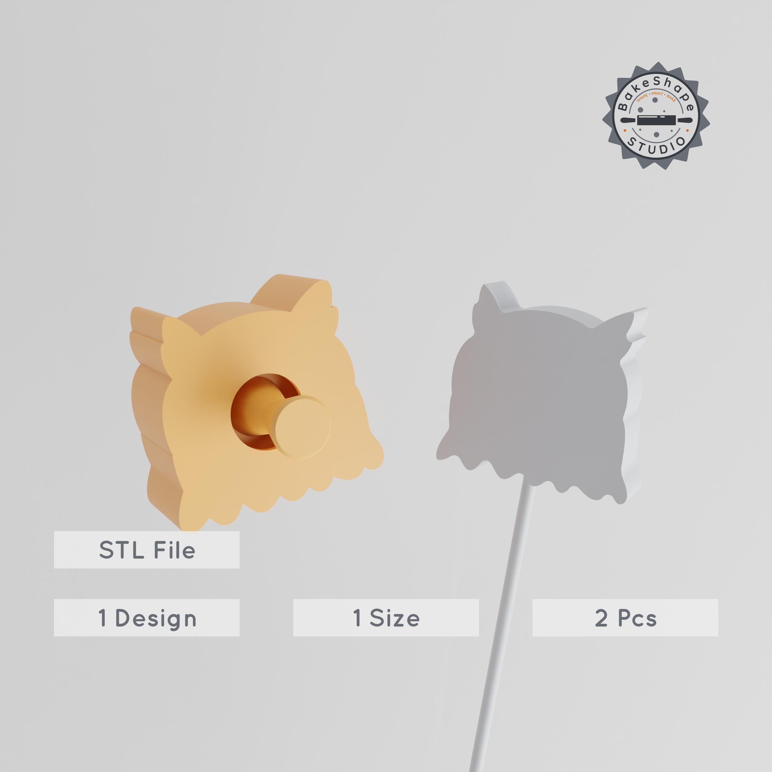 Owl Cake Pop Mold, Wildlife Animal Design, 2-Piece Set for 3D Printing PRODUCT_2785 3d model