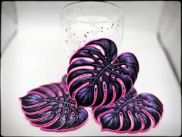 Beautiful Monstera Coasters - .3mf file 3d model