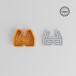 Glasses Cookie Cutter & Stamp Set, Includes 6 Pieces, Perfect for Fondant & Cookie Designs, Sizes S/M/L PRODUCT_4885 3d model