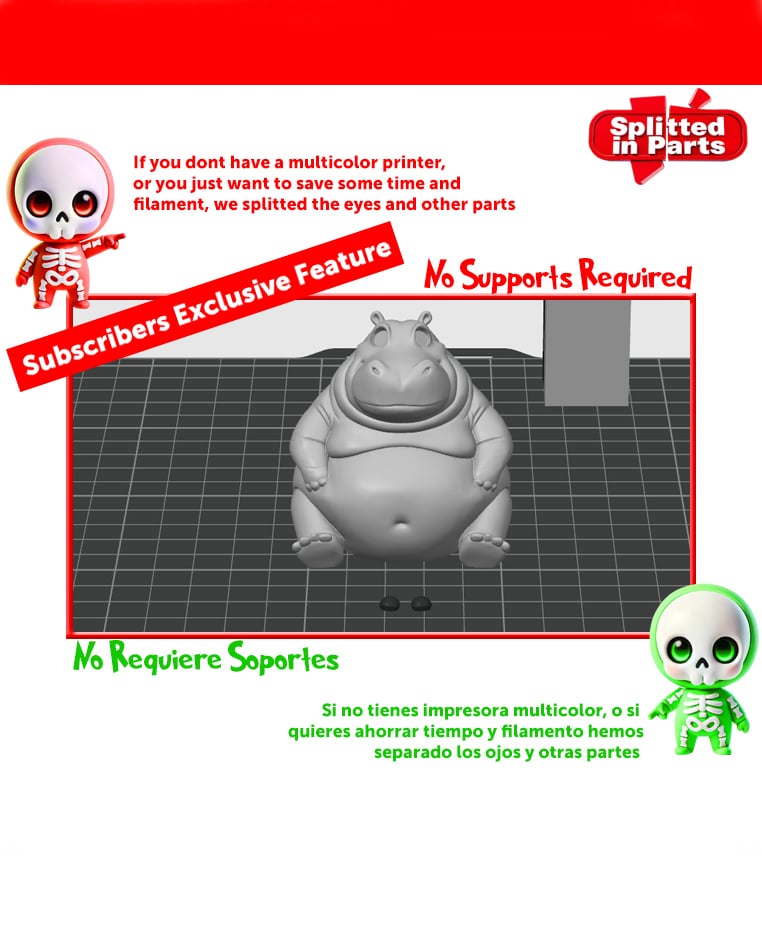 Hippo Dad 3d model