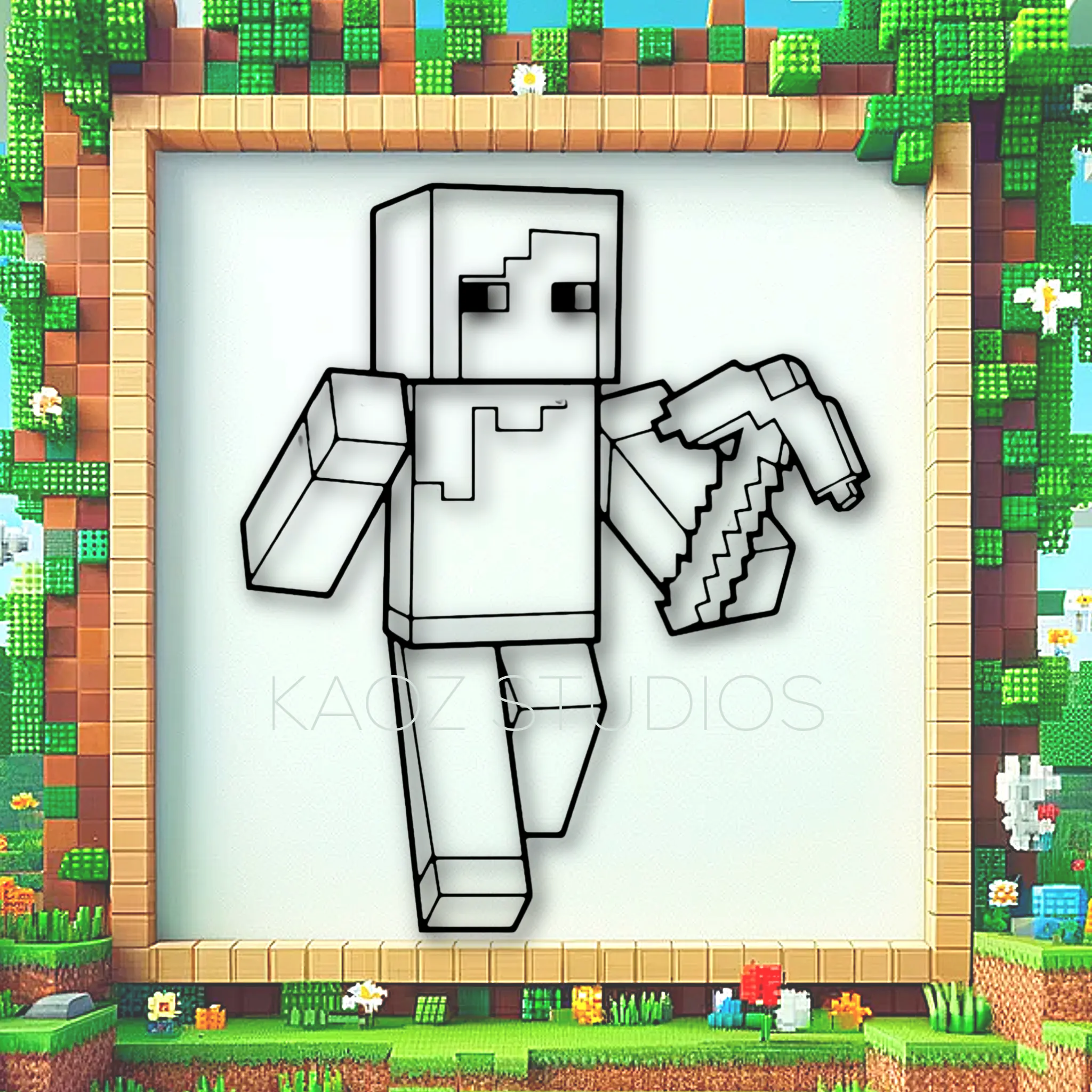 Minecraft wall art minecraft wall decor 2d art fanart 3d model