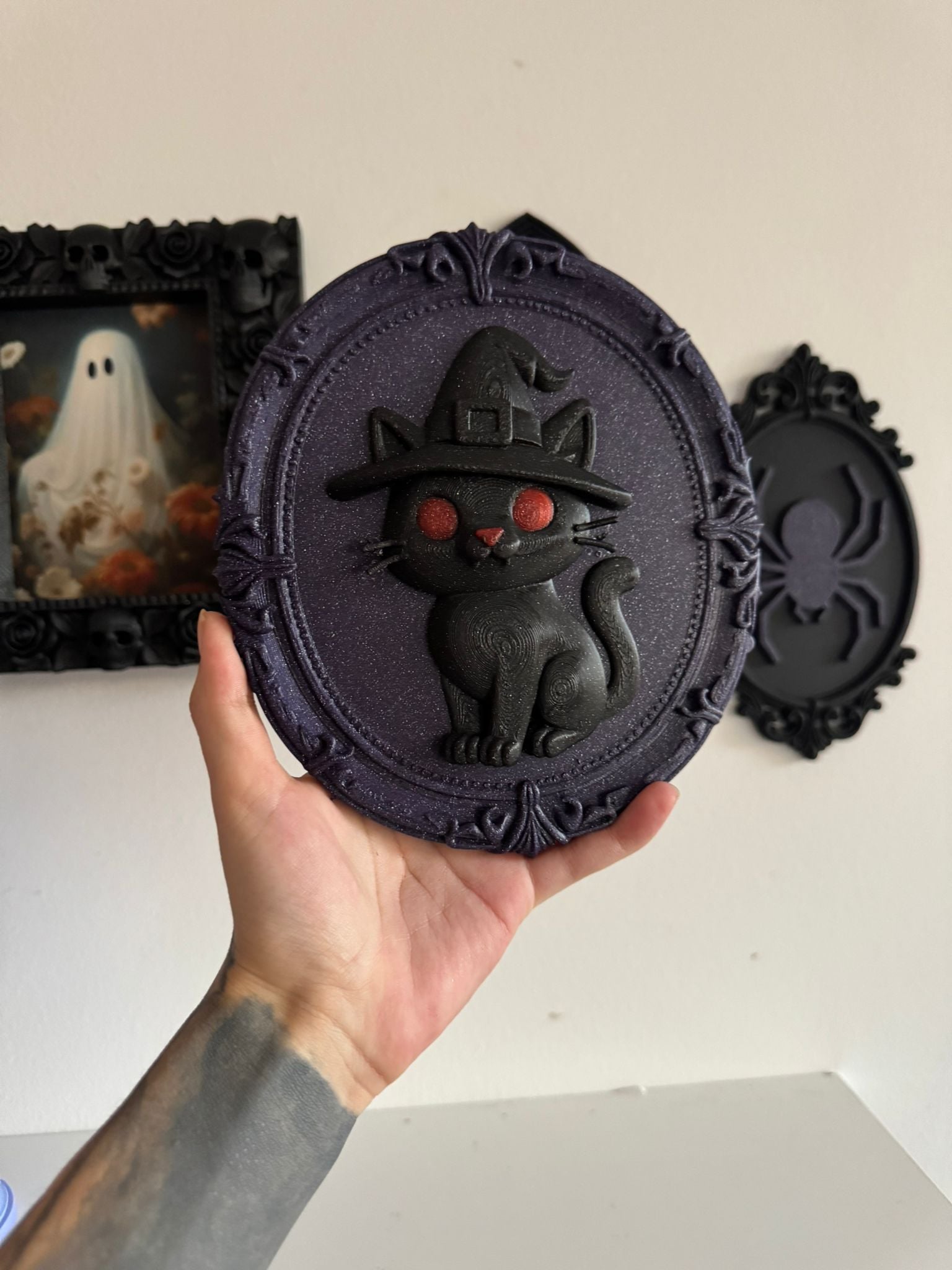 Cute Witch Cat Frame Gothic Frame Halloween Style 3d model