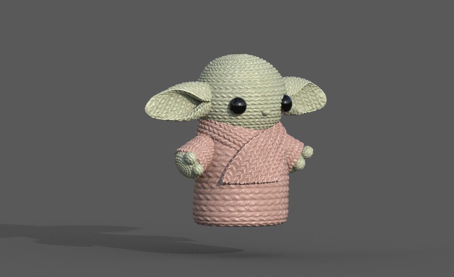 Crochet Baby Yoda 3d model