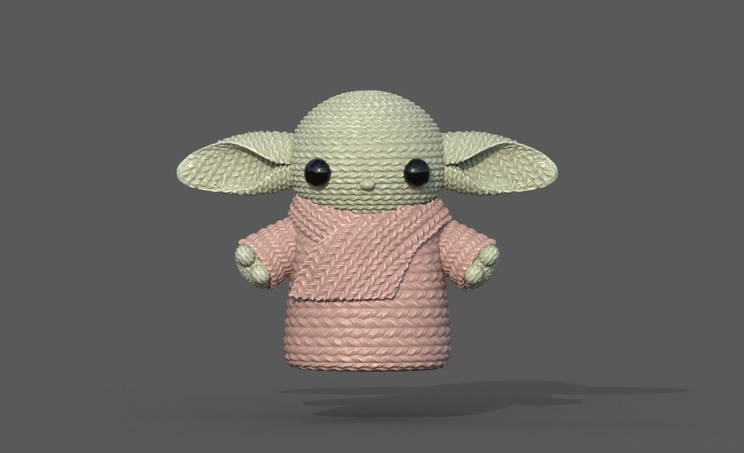Crochet Baby Yoda 3d model