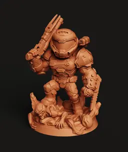 Doom Slayer Statue | Eternal Warrior Figure | Sci-Fi Horror Gaming 3D Model 3d model