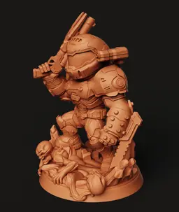 Doom Slayer Statue | Eternal Warrior Figure | Sci-Fi Horror Gaming 3D Model 3d model
