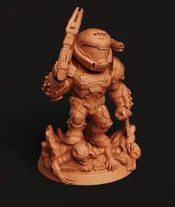 Doom Slayer Statue | Eternal Warrior Figure | Sci-Fi Horror Gaming 3D Model 3d model