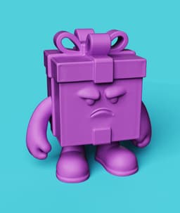 Angry Gift Box Monster | Cute 3D Figure 3d model