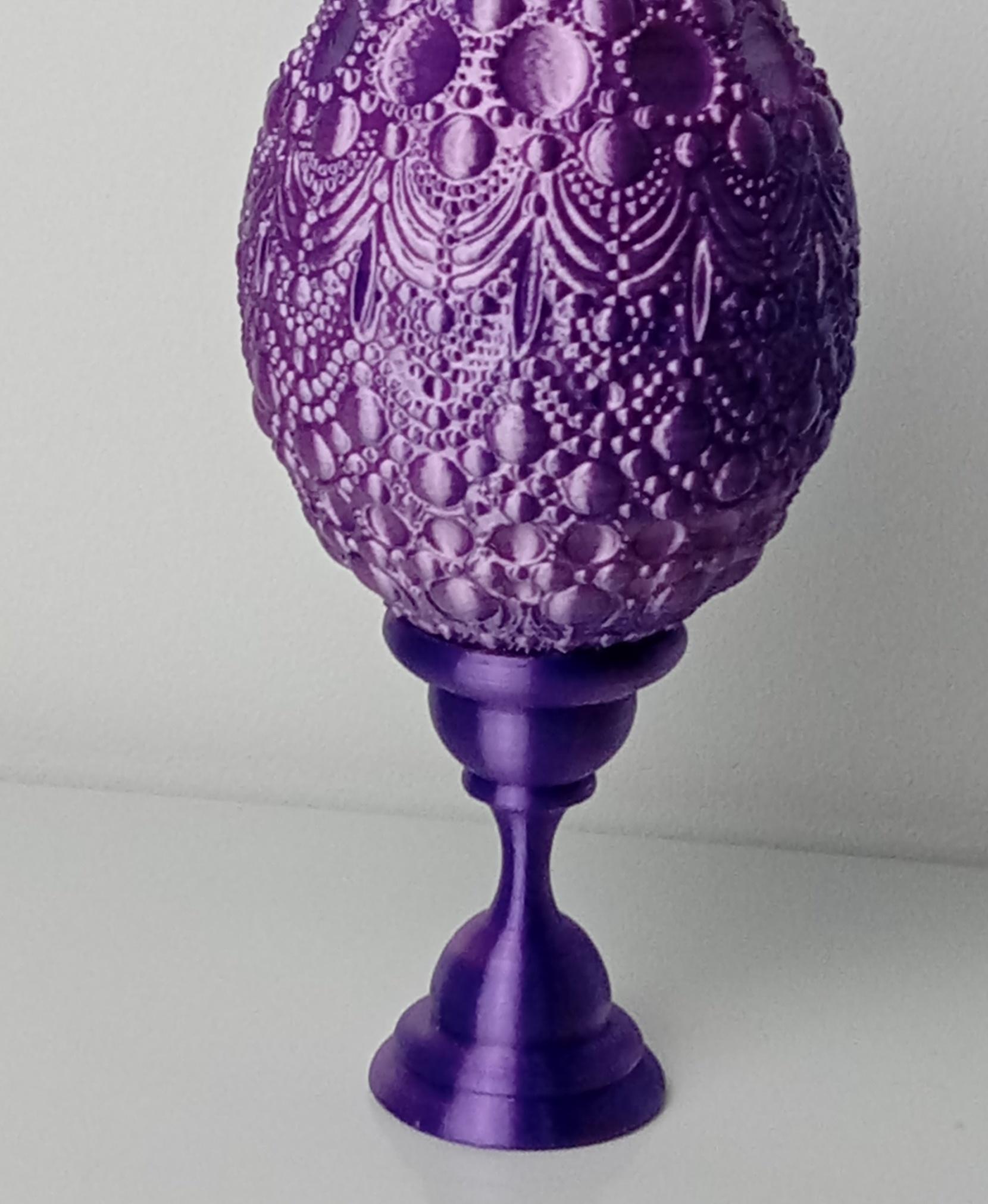 Ornate Dot Art Egg #2 Decor/Container - Printed with FormFutura High Gloss ColorMorph Pink & Purple - 3d model