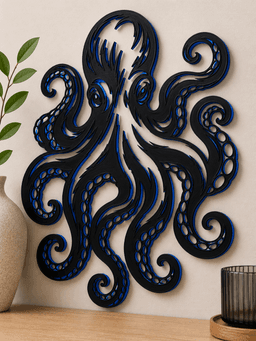 nautical sea life octopus wall art home decor 3d model