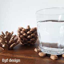 Pine cone Coasters 3d model