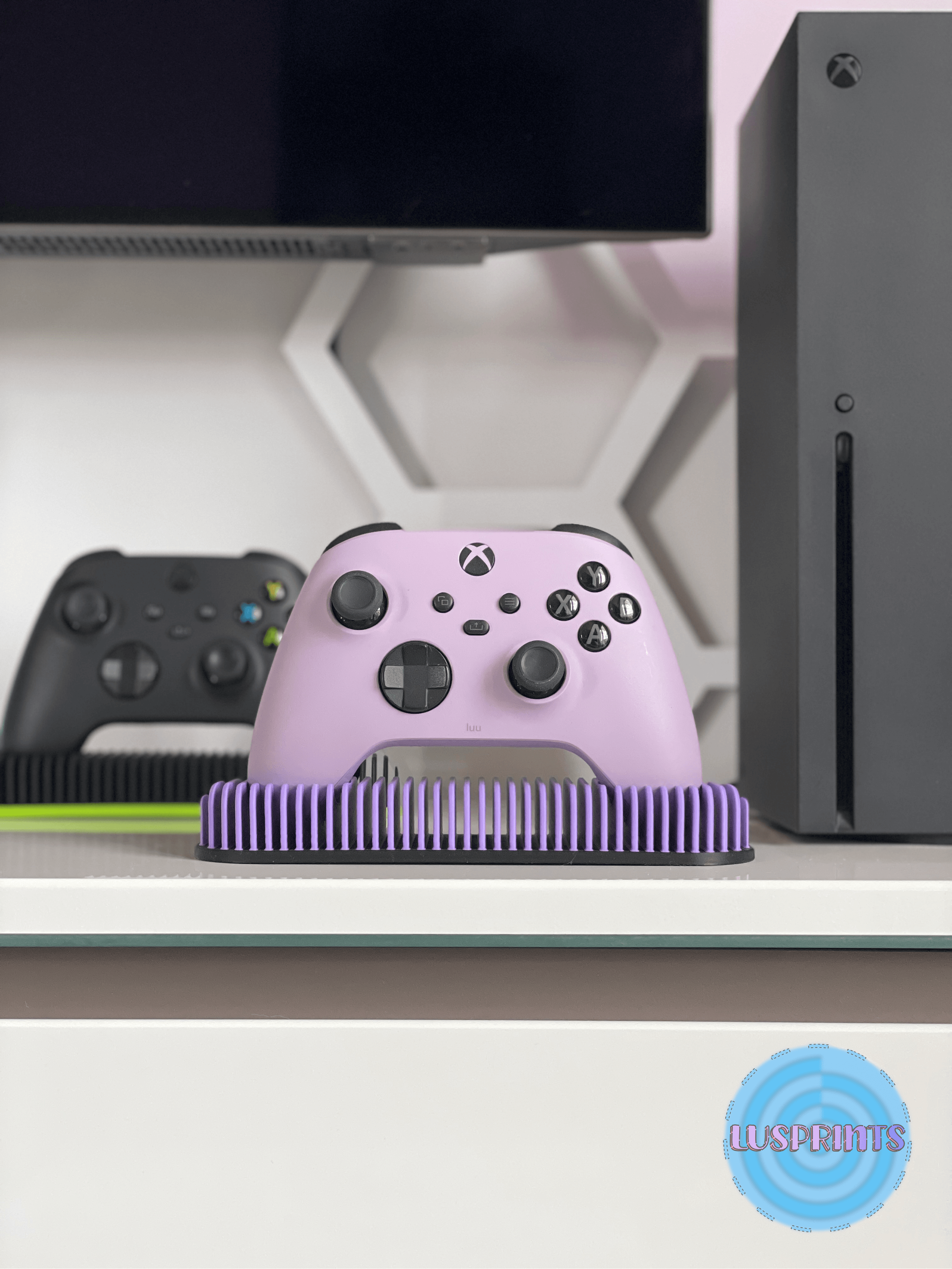 Modern Ribbed Controller Stand PS5 | Xbox Series X/S 3d model