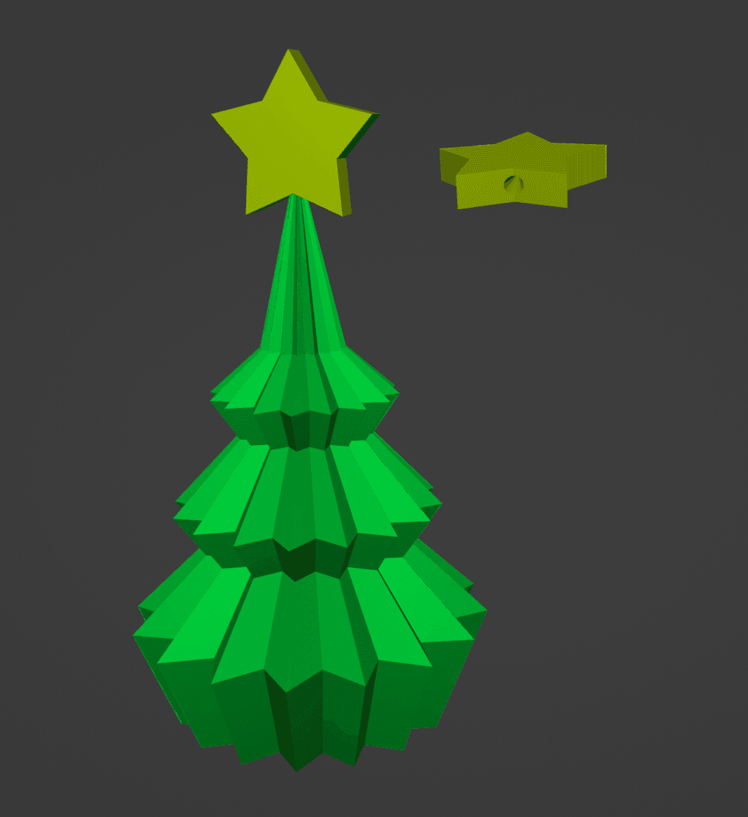 Christmas Tree WIth Star - Print in Vase mode 3d model