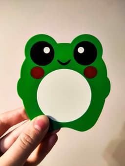 Cute Simple Frog Coaster - Happy/Sad Flip-Side! 3d model