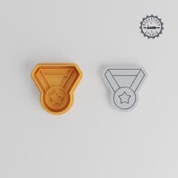 Medal Shape Cutter & Stamp, Cookie Fondant Tool, 6 Pc Award Emblem Set, S/M/L, Perfect for Achievements & Education PRODUCT_2933 3d model