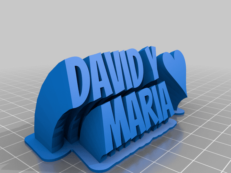 My Customized Sweeping 2-line name plate (text) 3d model