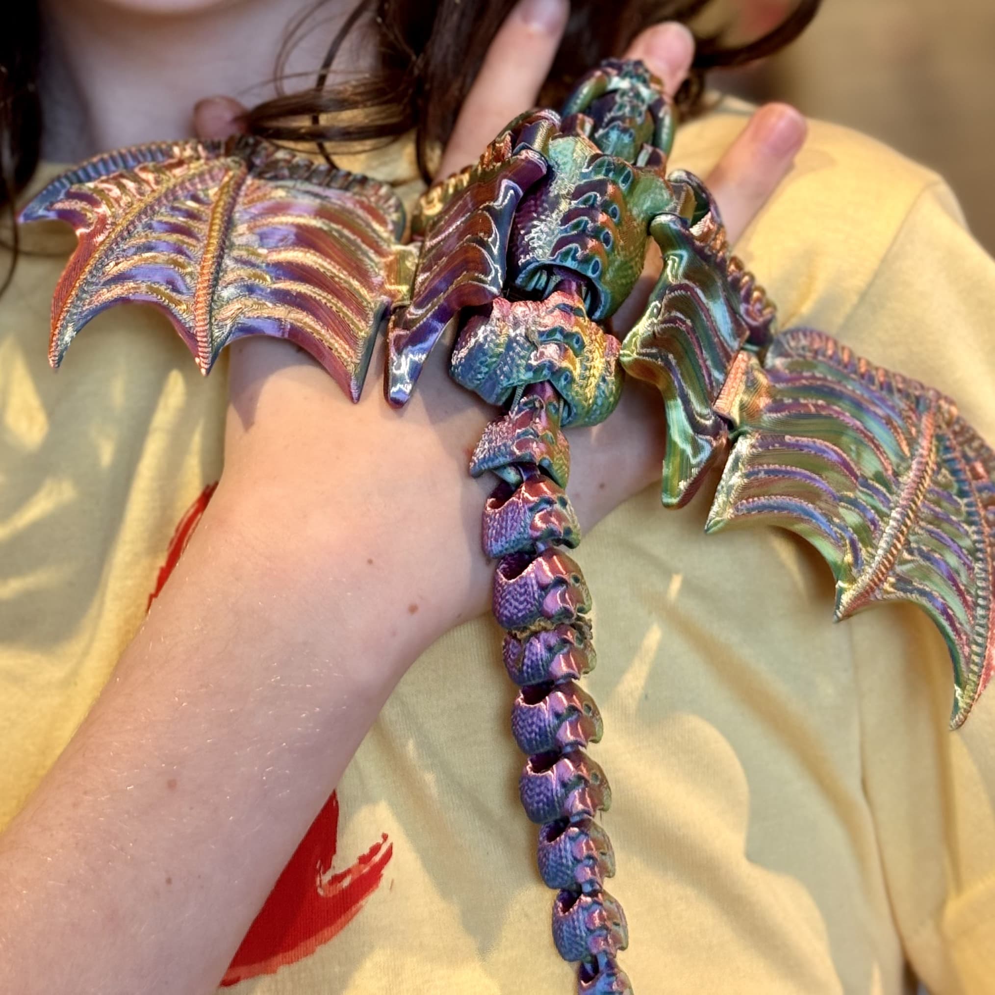 My 9 year old very happy with how this printed - Ender 3 with LOVOON Silk Multicolor PLA Filament 1.75mm,DualColor Teal/Coral(Blue/Pink)