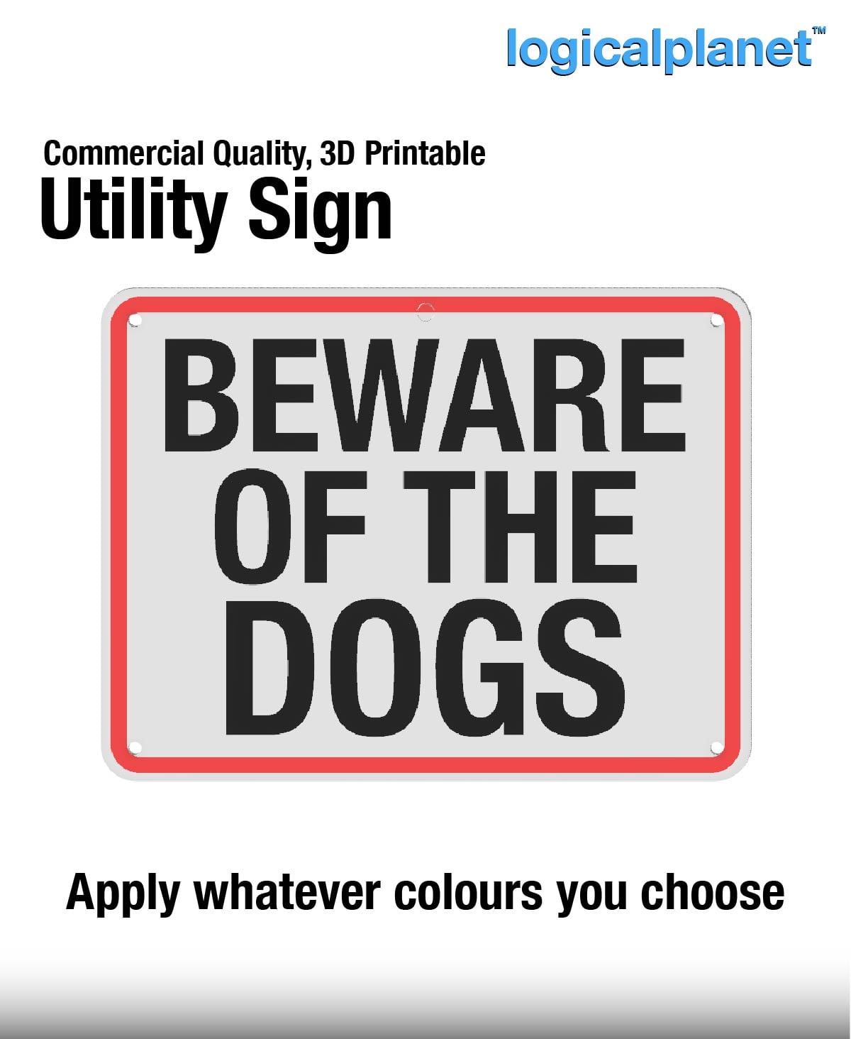 BEWARE OF THE DOGS- Sign 3d model