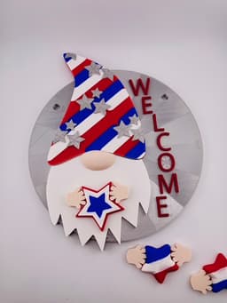 Magnetic 4th of July Hat Gnome For Modular Sign 3d model