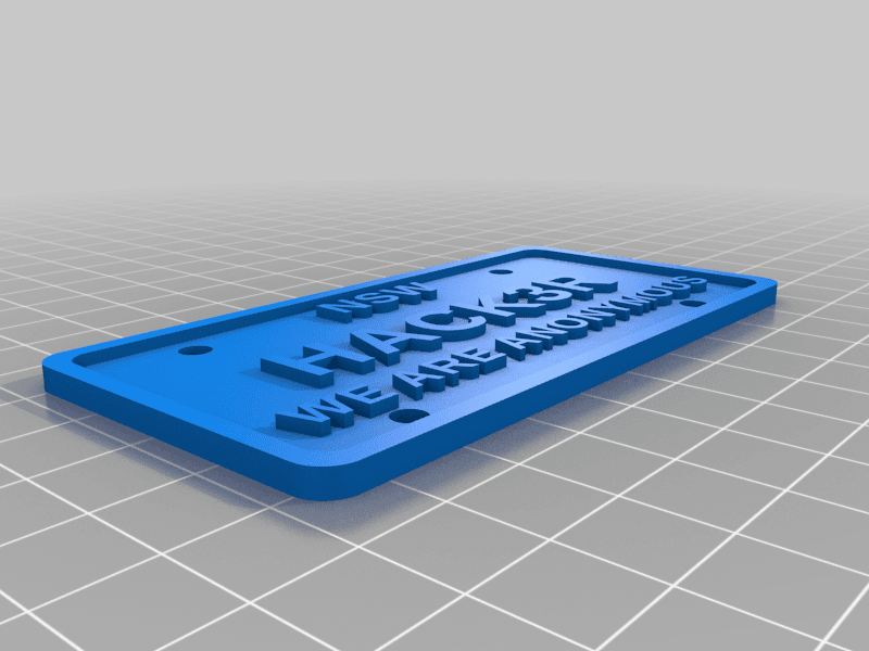 Hack3r number plate 3d model