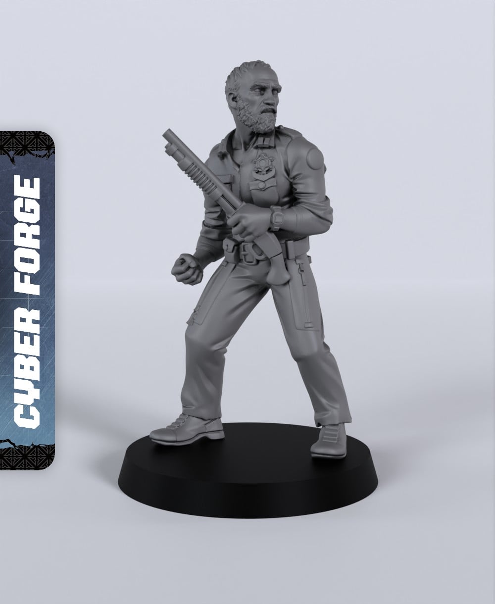 Officer Connelly - With Free Cyberpunk - Sci-Fi Gift Ideas for RPG and Wargamers 3d model
